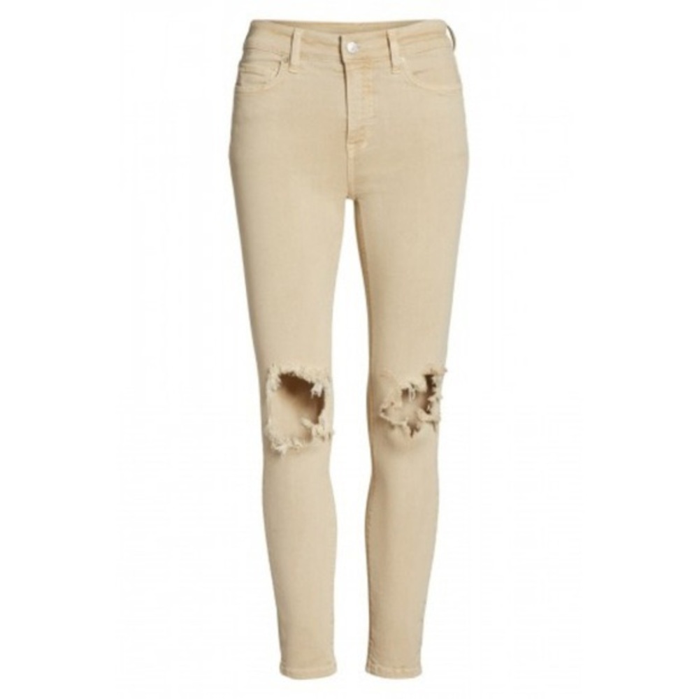 Free People busted skinny jeans khaki size 24 NWT